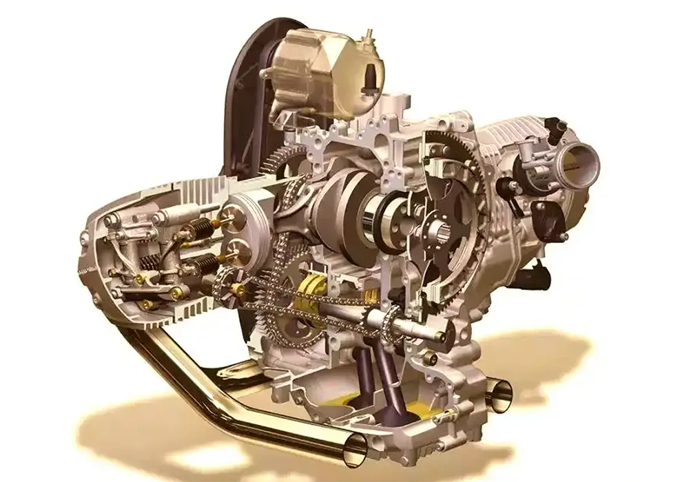 Motorren potentziaren transmisioa eta engranajeak aldatzeko sistema